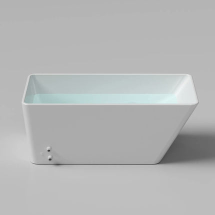 White Cold Plunge Rectangle Alcove Bathroom Free-Standing Acrylic Adult Soaking Tub Water Cooling Acrylic Ice Plunge Bathtub