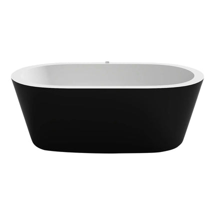 Sale Popular CUOC Stackable Oval Lucite Acrylic Freestanding Bathtub KF-787BC Black Modern Standalone Soaking Tub for Hotel