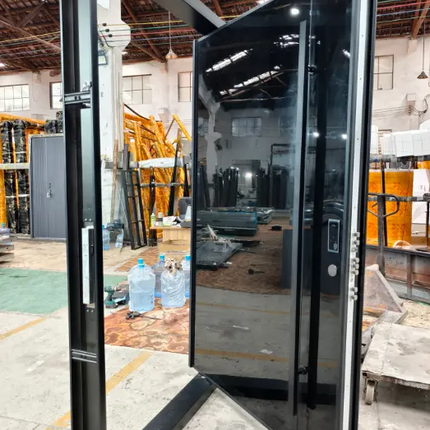 Modern Single Exterior Finished Side Opening Entry Door Galvanized Steel Construction Windproof Feature for Home Apartment Use