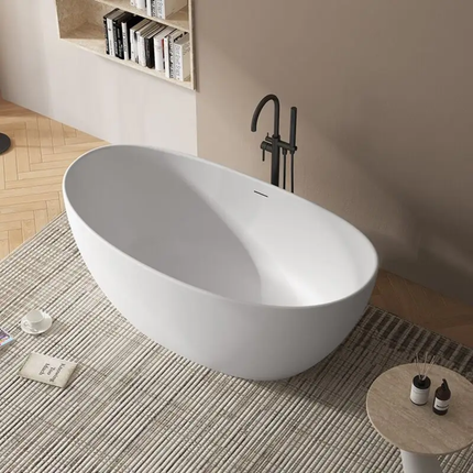Custom Size Bathtub Luxury Bathroom Freestanding Artificial Marble Stone Acrylic Resin Solid Surface Bath Tub Bathtub