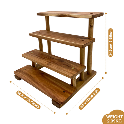 Cupcake Tower 4 Tier Appetizer Serving Tray And Platters Wooden Fruit Dessert Display Stand For Wedding Party