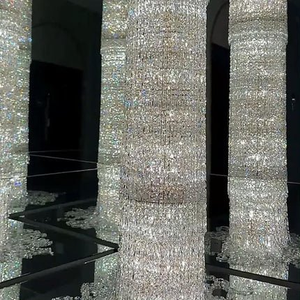 Customized Indoor Decoration Lobby Luxury Chain LED Crystal Chandelier for High Ceiling Hotel Home Staircase