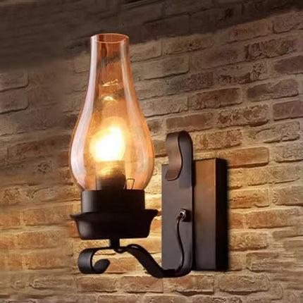 American Country Retro Industrial Style Candlestick, Kerosene Wall Lamp, Bedroom Bedside, and Personalized Balcony Corr