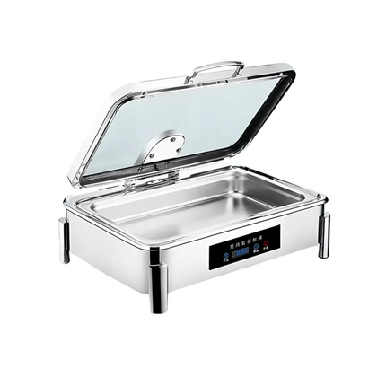 Smart Touch Control Electric Rectangular Chafing Dish Stainless Steel Catering Buffet Food Pan Warmer Buffet Stove Restaurant