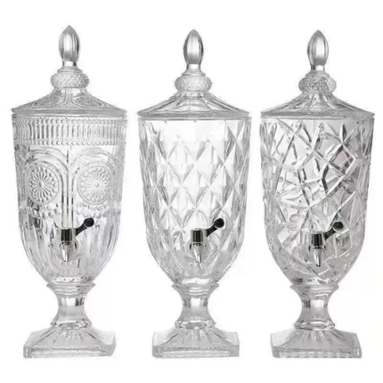 Luxury Home Decor Juice Fruit Punch Alcohol Drink Glass Beverage Dispensers for Party And Wedding