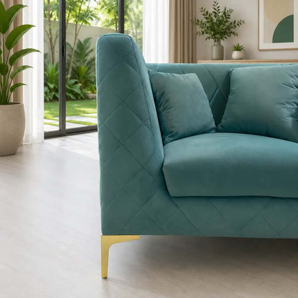 Modern Emerald Sofa 221 PIRAMID Square 2-2-1 Two Seat Sofa Set for Hotel Living Room Custom Premium Fabric Eco-Friendly