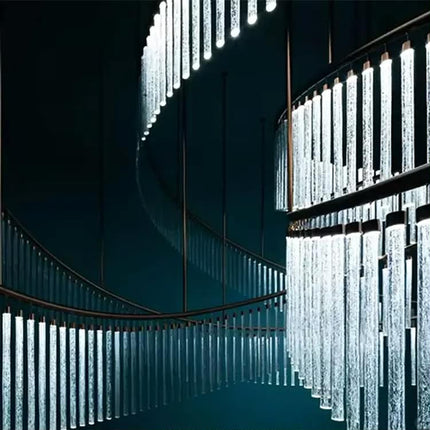 Nordic Modern Luxury Glass Chandelier Light Long Custom Indoor Decor For Hotel Lobby Bar Villa Stair Hall Chandeliers