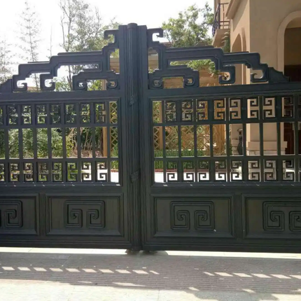 Smart Phone System Lock Modern Design Automatic Manual Aluminum Stainless Steel Swing Fence Gate Electric Door