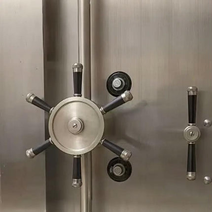 Customized High Quality Metal Bank Security Door Safe Steel Vault Door Mechanical 3 Wheel ATM Safe Combination Dial Lock