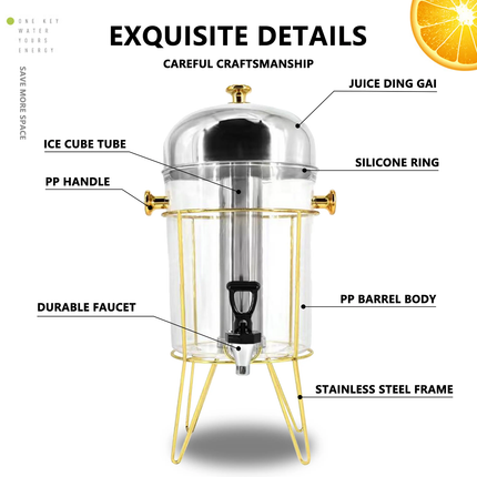 Cold Plastic Body Stainless Steel Beverage Buffet Water Juice Drink Dispenser
