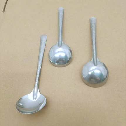 Cheap Bulk 18/0 Stainless Steel Round Spoons Set Silver Machine Polish Long Handle Soup Spoon For Home Restaurant