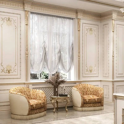 French Classic Style Single Sofa High Quality Hand Carved Luxury Living Room Furniture One-Seater Sofa