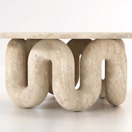 Modern design travertine round coffee table with fire resistant eco-friendly features for living room bedroom and dining