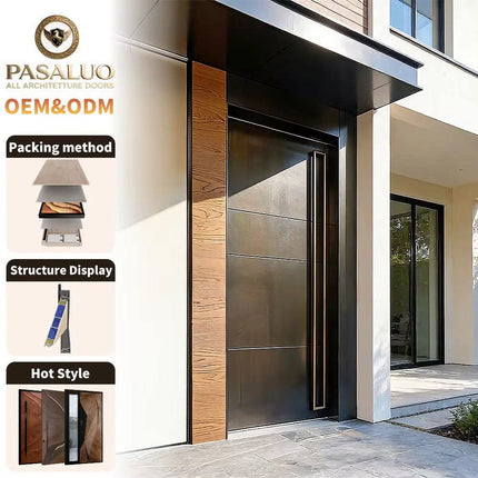 2026 OEM PSL Factory Price Durable Iron Home Villa Residential Entrance Security Front Entry Exterior Doors For Houses