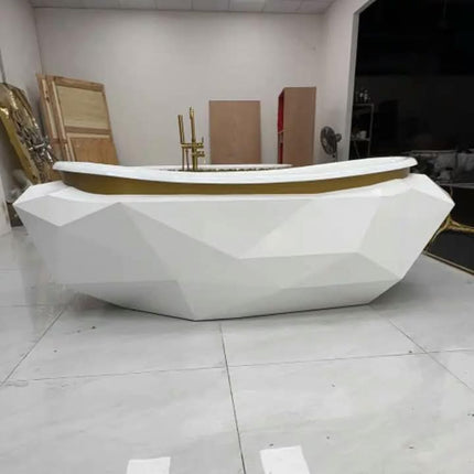 Modern Luxury Stainless Steel Bathtub Contract Grade Freestanding Soaking Tub Durable Metallic Finish For Luxury Villa Project