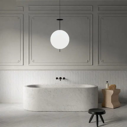 High End Solid Stone Freestanding Bathtub Natural Marble Hand Carved Soaking Tub For Commercial Hotel Villa Bathroom