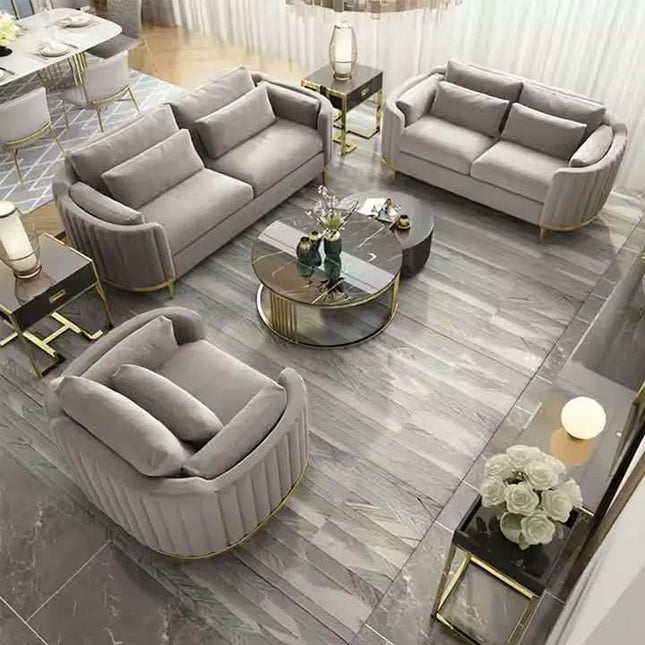 Multi-seat Velvet Sofa with High Resilience Sponge, Non-slip Quiet Comfortable for Living Room & Bedroom