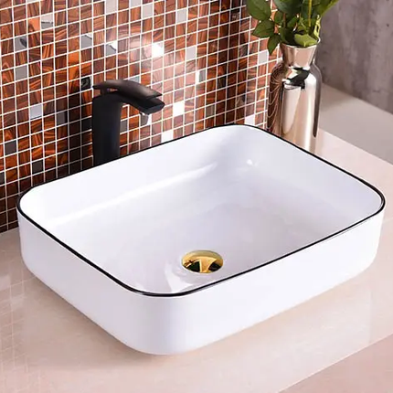 Custom Low Price Gold and Black Gold Square Bathroom Countertop Table Top Art Wash Sink Basin Bathroom Sink For Hotel