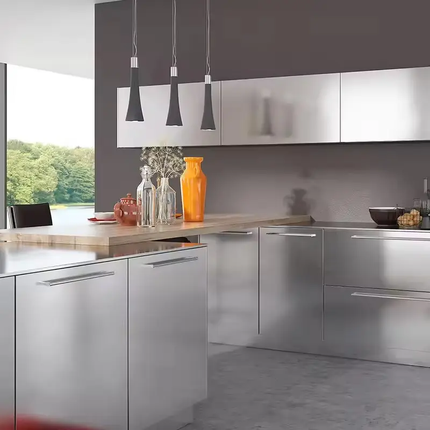Modern Design of Kitchen Hanging Cabinets Traditional Diy Prefabricated L Shape Steel Foshan Kitchen Cabinets with Drawers