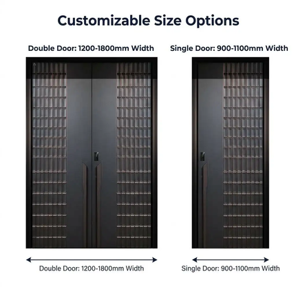 Anodized Burglar Proof Hinged Aluminum Alloy Front Door Condo Garden Villa Postmodern Style Auto Close