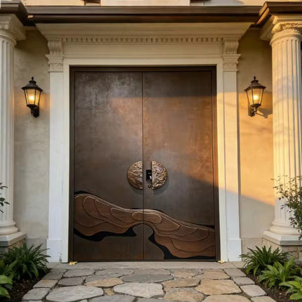Custom Made Security Modern Bulletproof Armored Steel Front Entry Door Anti-Theft Water Resistant Commercial Use 1 year Warranty