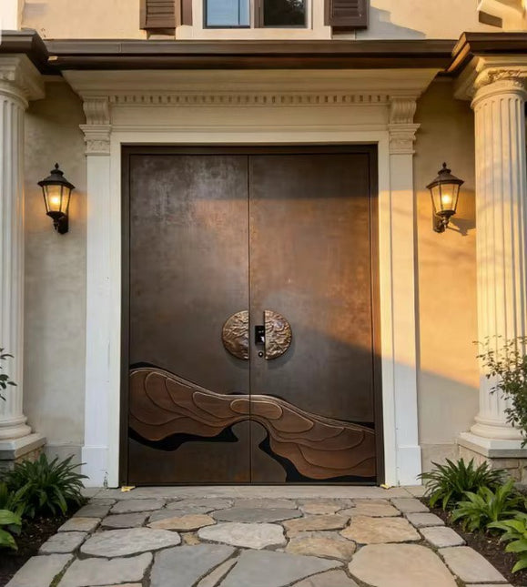 Custom Made Security Modern Bulletproof Armored Steel Front Entry Door Anti-Theft Water Resistant Commercial Use 1 year Warranty