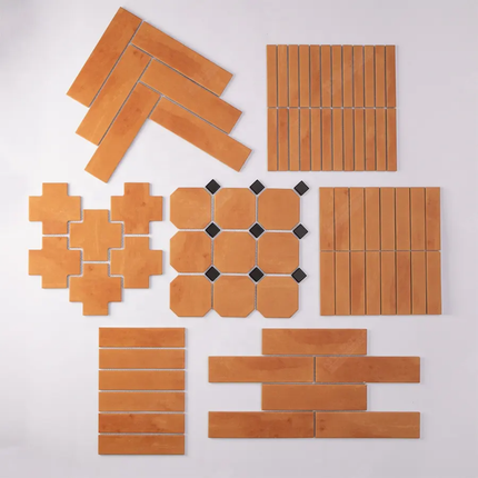 Modern Vintage Kitchen Backsplash Bathroom Wall Shower Floor Matte Glazed Terracotta Ceramic Mosaic Tile With Black Dot