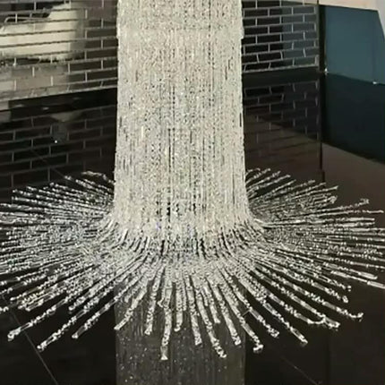 Customized Indoor Decoration Lobby Luxury Chain LED Crystal Chandelier for High Ceiling Hotel Home Staircase