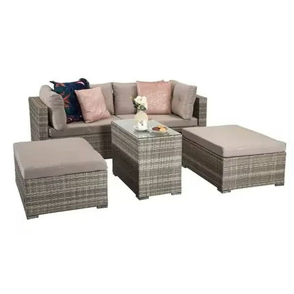 Handmade Modern Rattan Sectional Sofa Set with Corner Sofa and Footrest Eco-Friendly Outdoor Garden Furniture