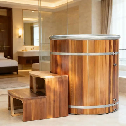 Cold Plunge Outdoor Wifi Wooden Ice Bath Tub With Ice Bath Chiller Cooling System