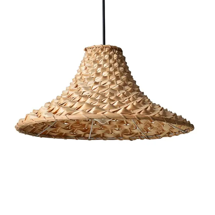 Customizable Modern Design Rattan Pendant Light with Elegant Sweeping Curve for Hotels Resorts Villas