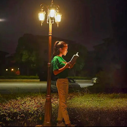 European Retro LED Landscape Light Pole Column Light Aluminum Pedestrian Area Decoration IP65 Garden Courtyard Straight Electric