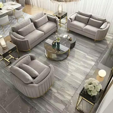 Multi-seat Velvet Sofa with High Resilience Sponge, Non-slip Quiet Comfortable for Living Room & Bedroom