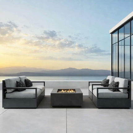 Modern Outdoor Furniture Aluminum Frame Lounge Patio Garden Sofa Set Hotel Patio Outdoor Furniture Set Luxury Garden Sofa Set