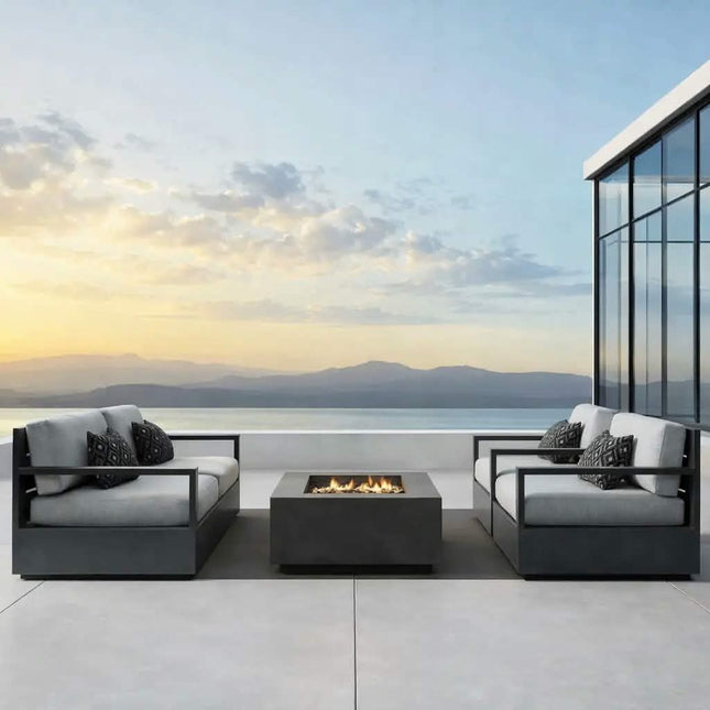 Modern Outdoor Furniture Aluminum Frame Lounge Patio Garden Sofa Set Hotel Patio Outdoor Furniture Set Luxury Garden Sofa Set