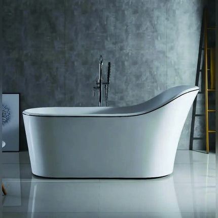Exclusive White Glossy EVA Freestanding Bathtub Modern Bathroom Luxury Soaking Tub by Jabon Bagno OEM Supplier Factory Price