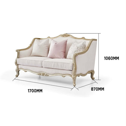 French Style High-End Three-Person Slipcovered Fabric Sofa Modern Chesterfield Design Luxury Living Room Furniture