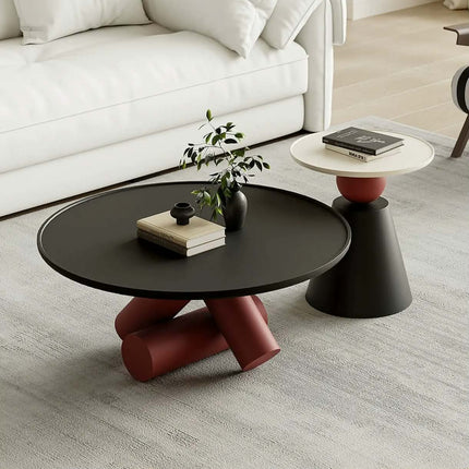 Made of concrete Geometric Italian Minimalist Stone Coffee Table For Living Room Light Luxury Design Requires Assembly
