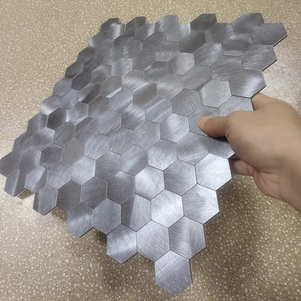 Hotel Bathroom 30x30mm Metal Stainless Steel Backsplash Aluminum Mosaic Tile