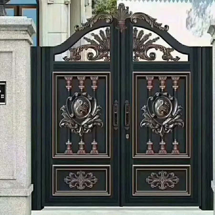 Smart Phone System Lock Modern Design Automatic Manual Aluminum Stainless Steel Swing Fence Gate Electric Door