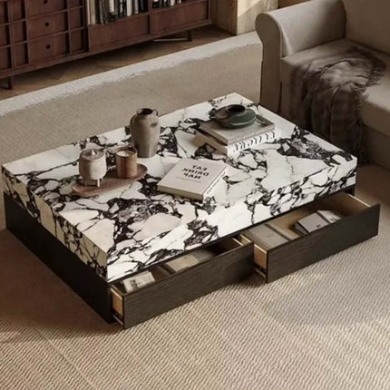 Luxury Italian calacatta Viola white marble Low-Base/plinths/pedestal coffee table modern home set for living room furniture