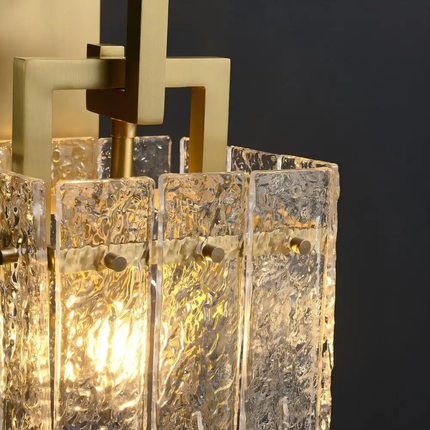 Elegant Modern Brass Sconce Wall Light Luxury Indoor Hotel Decorative LED Crystal Lamp Copper Body Artistic Housing Design