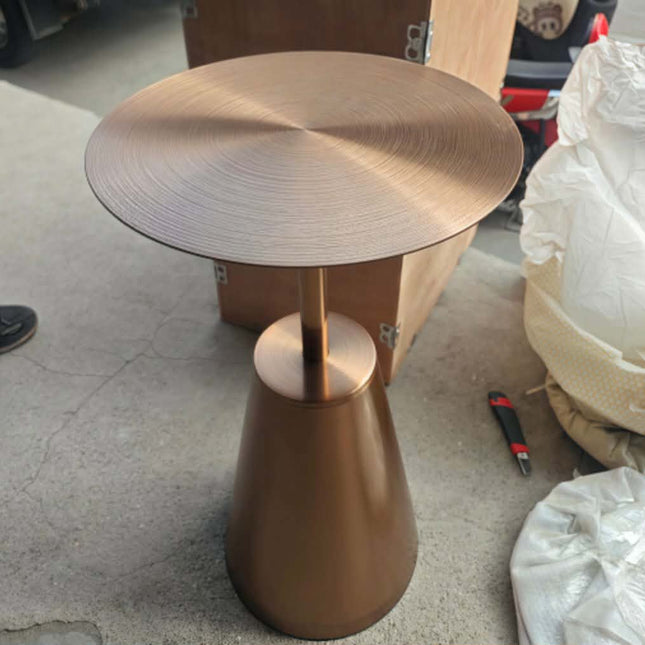 Luxury Small Stainless Steel Side Table Set Modern Design For Living Room Hotel Restaurant or Coffee House Diameter 50-60cm