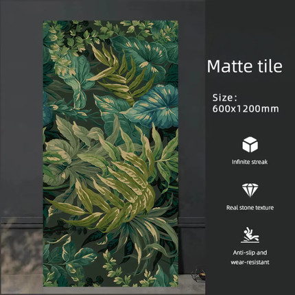 HUANAI Matt Carved Glazed Porcelain Modern French Full Porcelain Wall Tiles 60x120cm Anti-Slip Acid-Alkali Bedroom Landscape