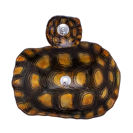 Turtle Shell Texture Pattern Face Wash Sink Washroom Vanity Small WashBasin China Glass Basins Bathroom Sinks
