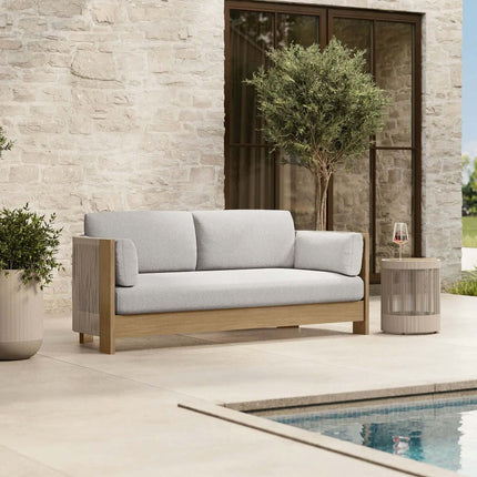 Outdoor Teak Rattan Wicker Set Anti-corrision Waterproof Durable Furniture For Hotel Villa Garden Modern Design Distressed
