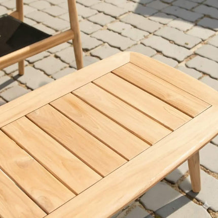 Luxury Outdoor Patio Solid Teak Wood Sofa Set Modern 4 Piece Living Room Furniture with Light Cushion Outdoor for Balcony & Deck