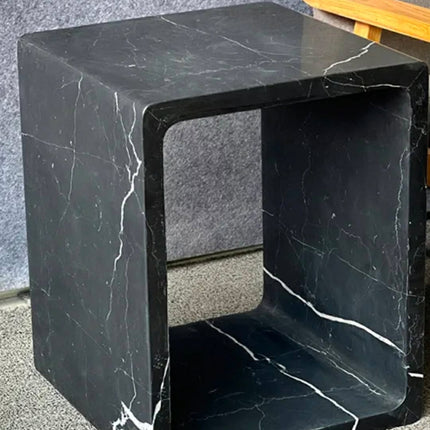 Artistic Rectangular Marble Side Table Small Size Frame Marble Table For Bedroom Nightstand and Office Accent Furniture