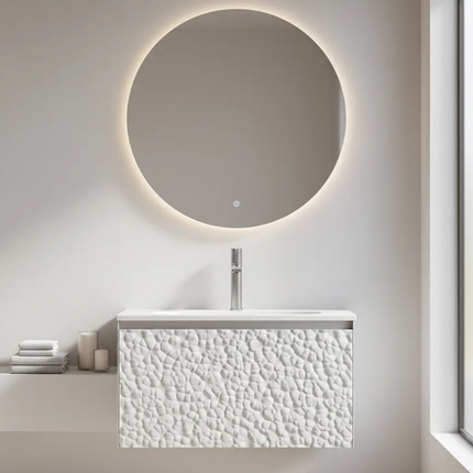 Customized Latest Design Water-Resistant Wall-Mounted Bathroom Vanity with Single Basin Countertop