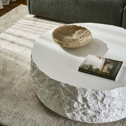Made of concrete Modern Nordic Luxury Round Side Table, Designer Inspired Corner Coffee Table For Living Room Sofa Side Use